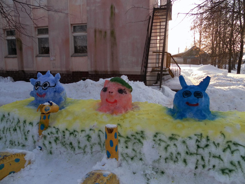 Снежные скульптуры своими руками для детского сада